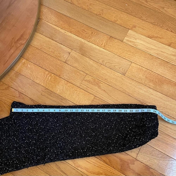 ZARA Black Tweed Textured Dressy Joggers sequins Pull-On Sz S Whimsigoth Grunge - Picture 7 of 12